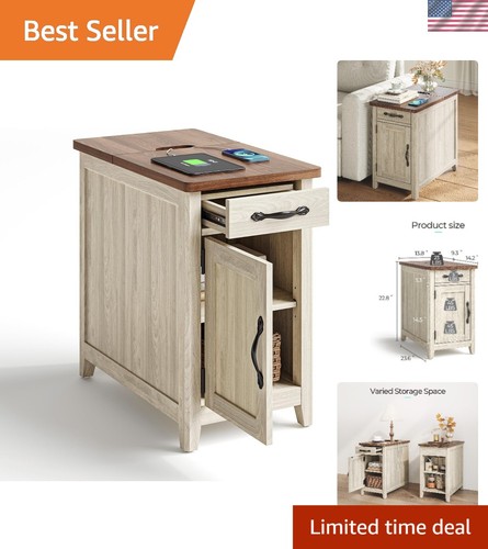 Charging end table with usb - charging,