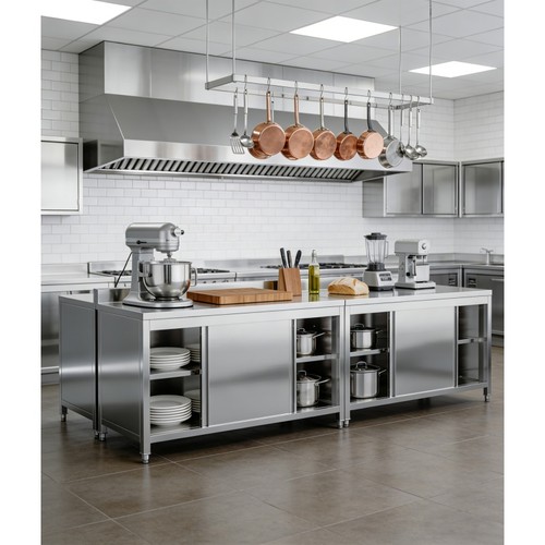 Stainless steel table - steel,